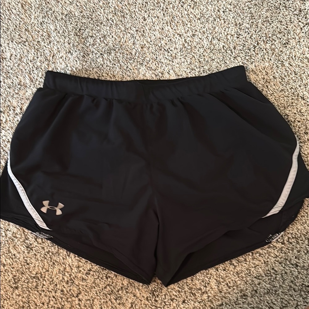 Under Armour Women's Black and Gray Athletic Shorts